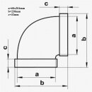 Flachkanal Bogen 90° PVC (horizontal) 204x60mm